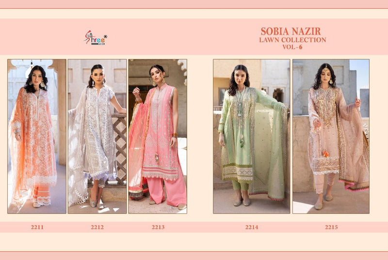 Shree Fabs Sobiya Nazir Lawn Collection Vol 6 Cotton Pakistani Style Party Wear Salwar Suits