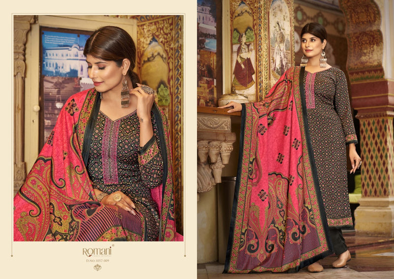 Romani Soneri Pashmina Fancy Printed With Heavy Embroidery Work Stylish Designer Festive Wear Salwar Kameez