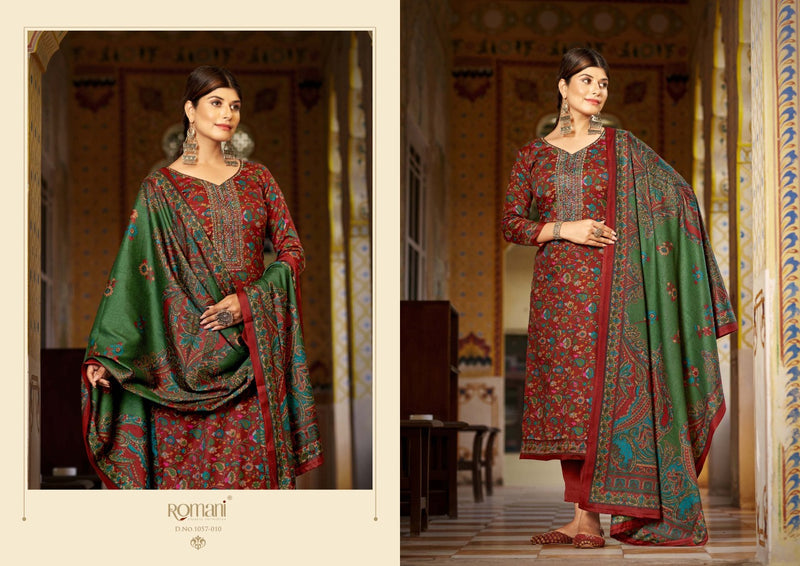 Romani Soneri Pashmina Fancy Printed With Heavy Embroidery Work Stylish Designer Festive Wear Salwar Kameez