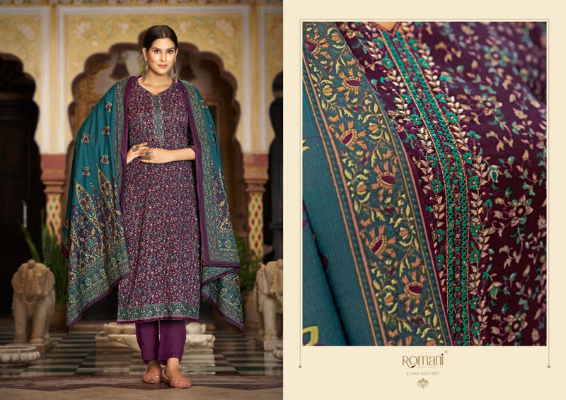 Romani Soneri Pashmina Fancy Printed With Heavy Embroidery Work Stylish Designer Festive Wear Salwar Kameez