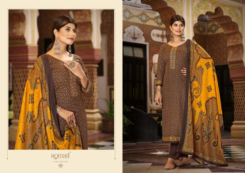 Romani Soneri Pashmina Fancy Printed With Heavy Embroidery Work Stylish Designer Festive Wear Salwar Kameez