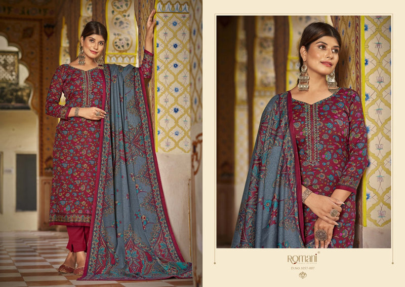 Romani Soneri Pashmina Fancy Printed With Heavy Embroidery Work Stylish Designer Festive Wear Salwar Kameez