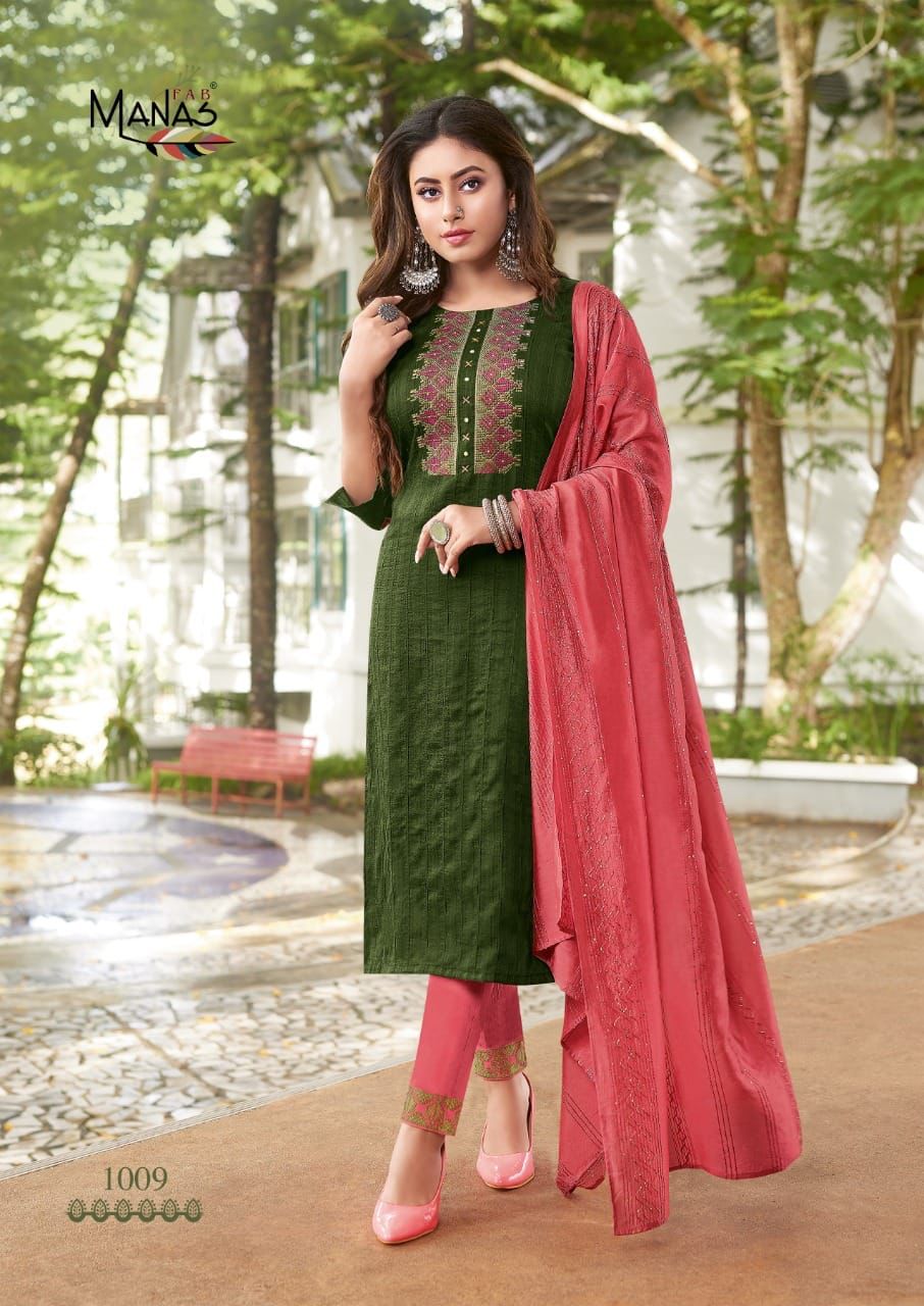 Manas Fab Sparkle Vol 2 Chinon With Heavy Embroidery Work Stylish Designer Casual Wear Kurti