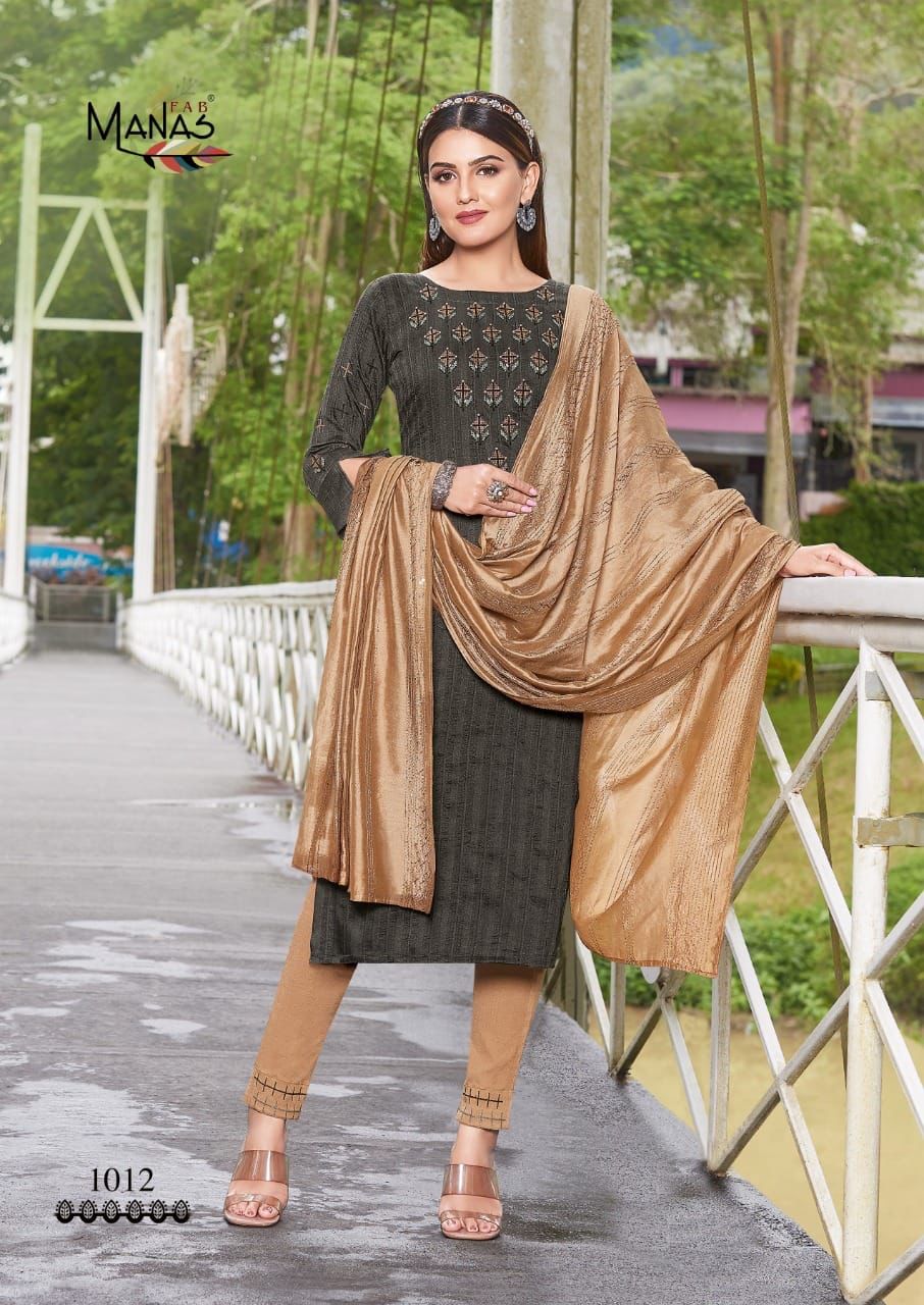 Manas Fab Sparkle Vol 2 Chinon With Heavy Embroidery Work Stylish Designer Casual Wear Kurti