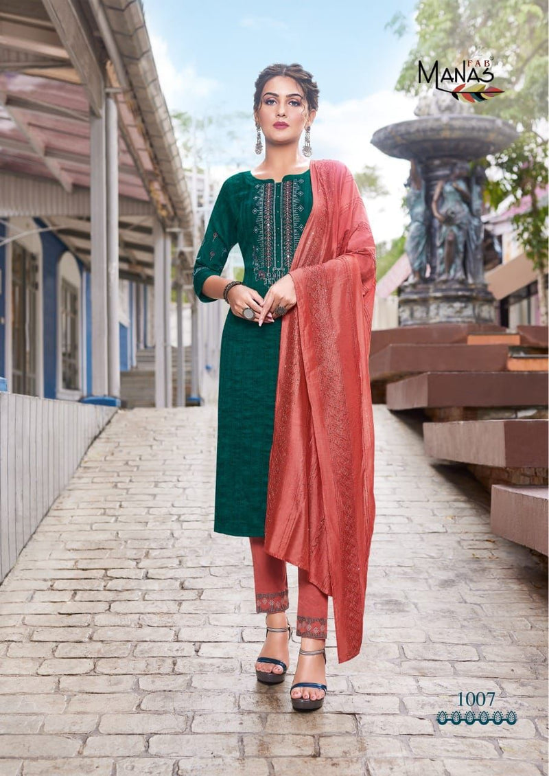 Manas Fab Sparkle Vol 2 Chinon With Heavy Embroidery Work Stylish Designer Casual Wear Kurti