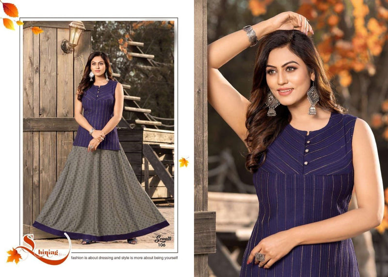 MF Srivalli Slub With Pintex Embroidery Party Wear Tops  With Fancy Skirts