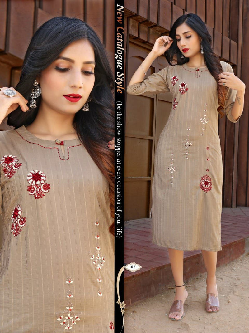 Beauty Queen Shrivalli With Heavy Embroidery work Stylish Designer Festive Wear Kurti