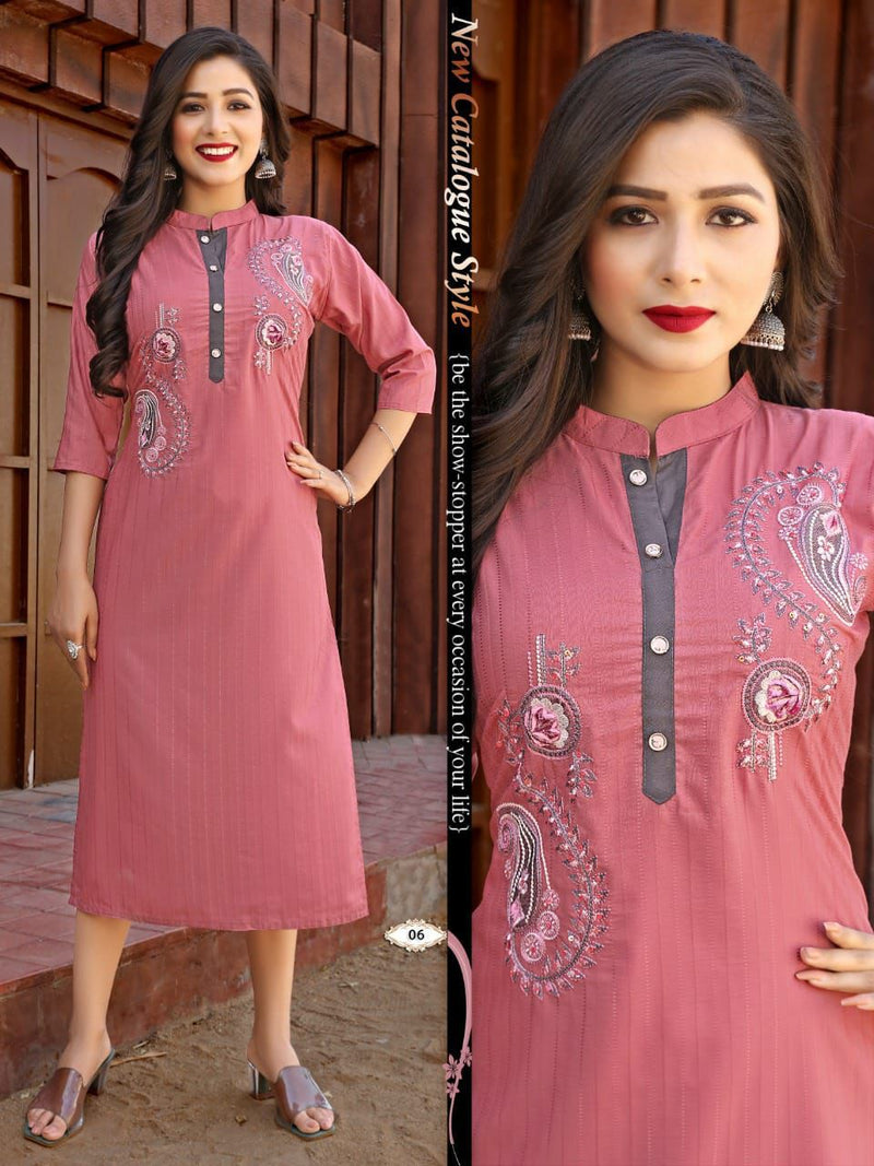 Beauty Queen Shrivalli With Heavy Embroidery work Stylish Designer Festive Wear Kurti