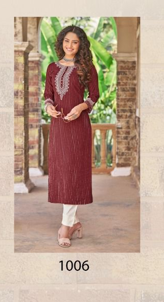 Ladies Flavour Srivalli Rayon Viscose Fancy Stylish Party Wear Kurtis