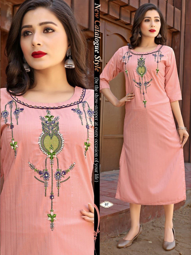 Beauty Queen Shrivalli With Heavy Embroidery work Stylish Designer Festive Wear Kurti