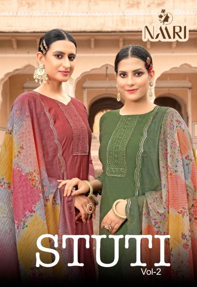 Naari Stuti Vol 2 Pure Silk With Heavy Embroidery Work Stylish Designer Casual Wear Fancy Salwar Kameez