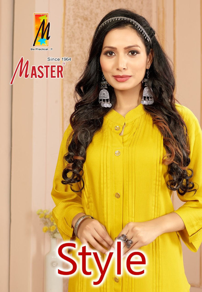 Master Style Rayon With Fancy Work Stylish Designer Casual Wear Attractive Look Kurti