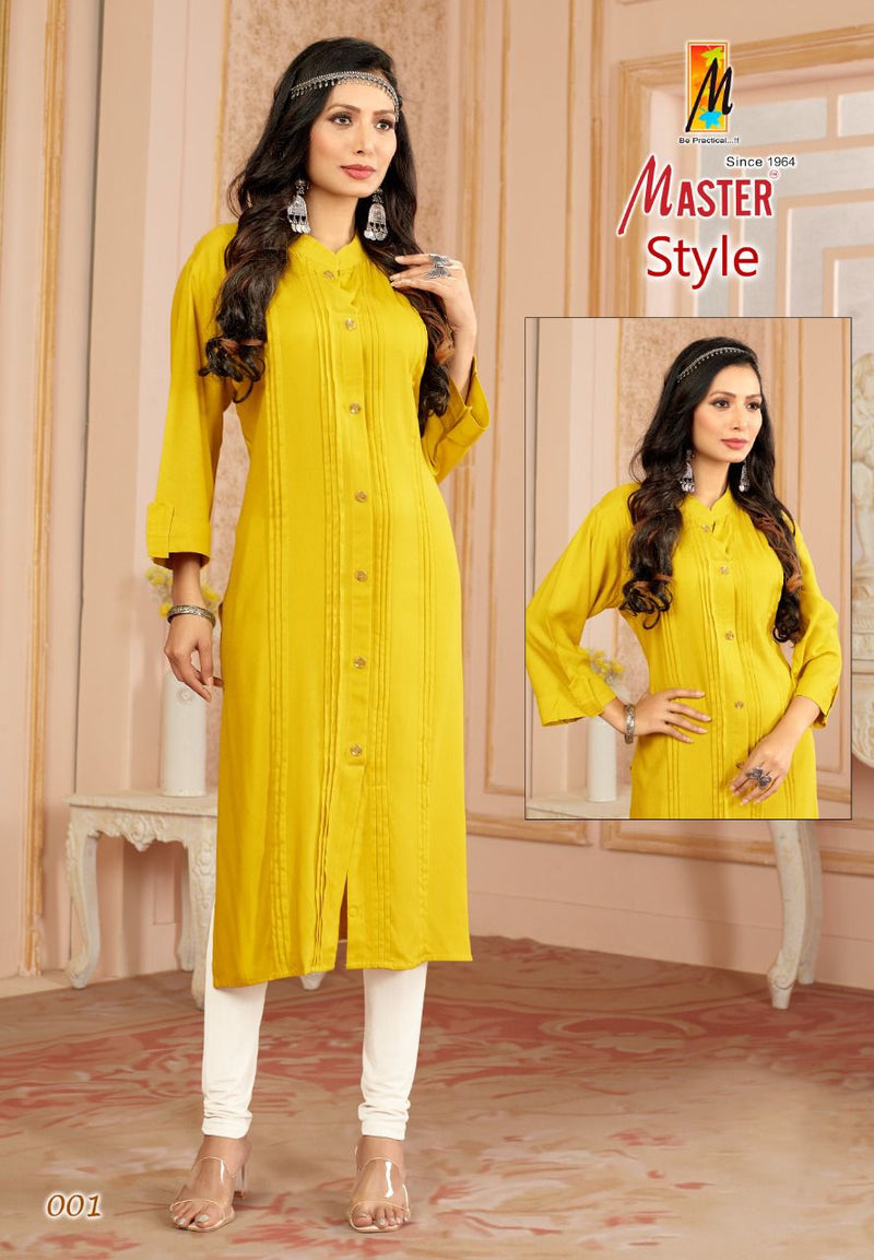 Master Style Rayon With Fancy Work Stylish Designer Casual Wear Attractive Look Kurti