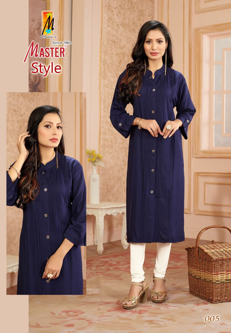 Master Style Rayon With Fancy Work Stylish Designer Casual Wear Attractive Look Kurti