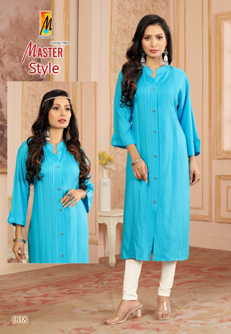 Master Style Rayon With Fancy Work Stylish Designer Casual Wear Attractive Look Kurti