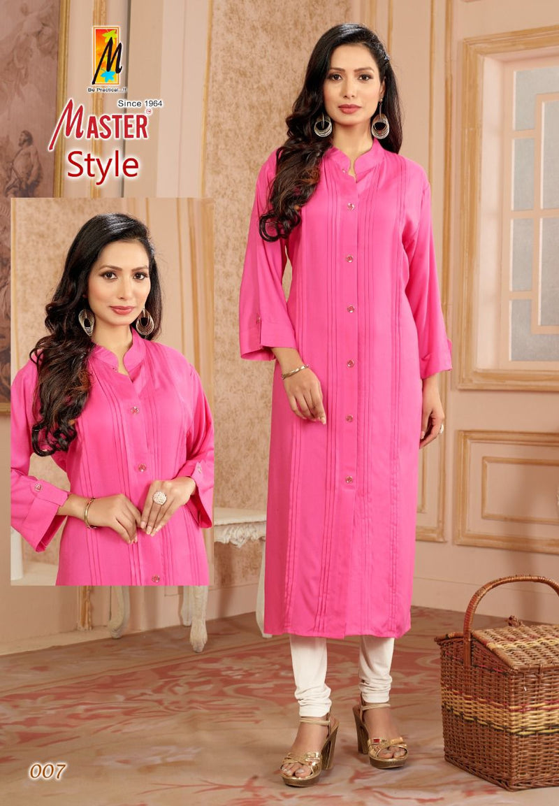 Master Style Rayon With Fancy Work Stylish Designer Casual Wear Attractive Look Kurti