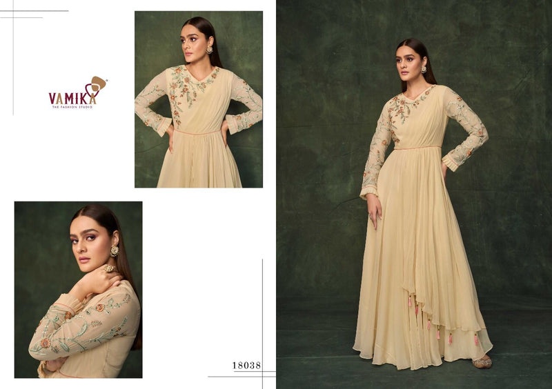 NF Vol 18 Hand Work Party Wear Plus Size Readymade Gowns Collection Catalog