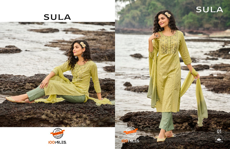 100 Mils Sula Dno 01 To 04 Pure Cotton With Embroidery Stylish Designer Party Wear Kurti