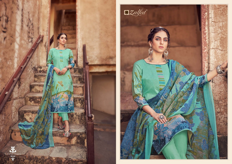 Zulfat Designer Suits Summer Breeze Cotton Printed Fancy Festive Wear Salwar Suits