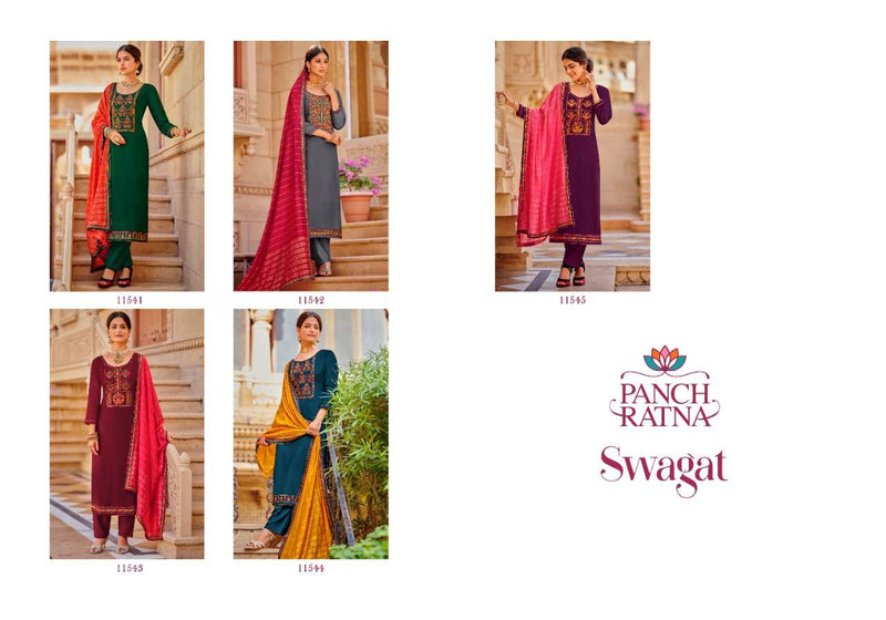 Panch Ratna Swagat Upada Silk Fancy Designer Festive Wear Salwar Suits