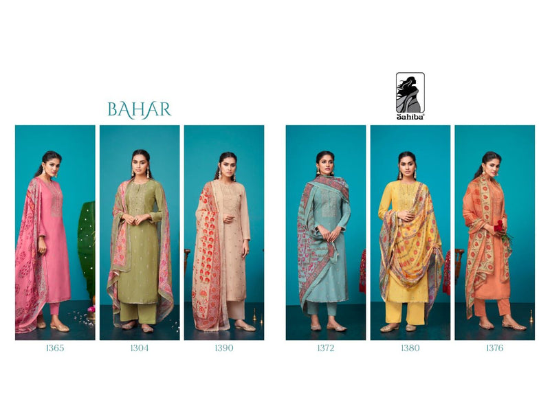 Sahiba Bahar Silk With Embroidery And Fancy Lace Salwar Suit