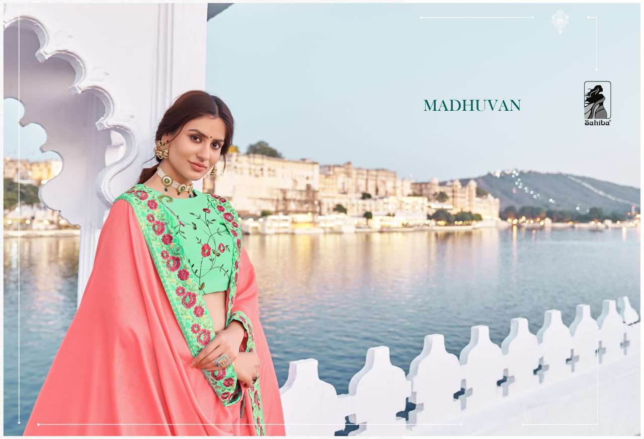 Sahiba Madhuvan Fancy Designer Partywear Sarees Collection