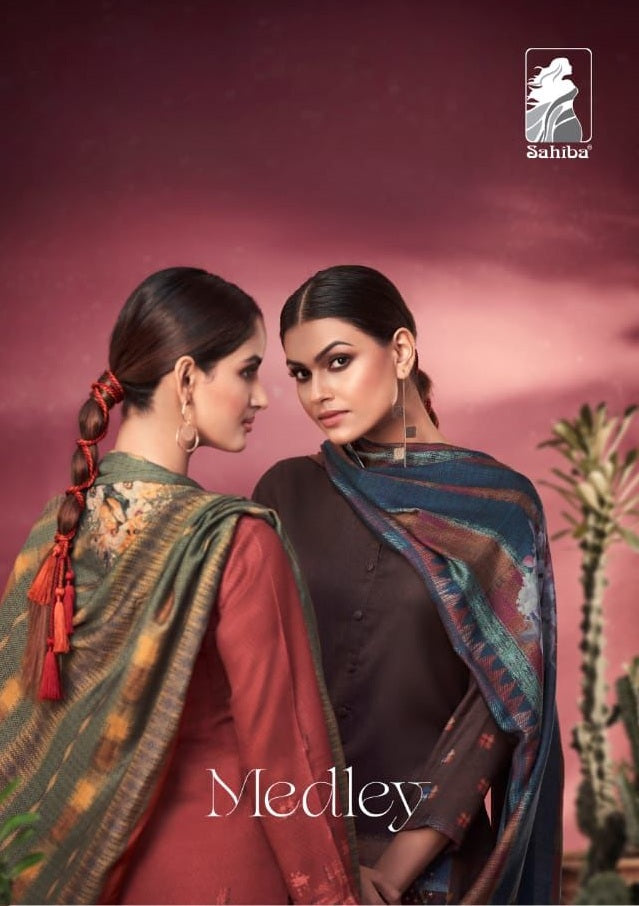 Sahiba Medley Pashmina Staple Twill Digital Print With Handwork Salwar Suit