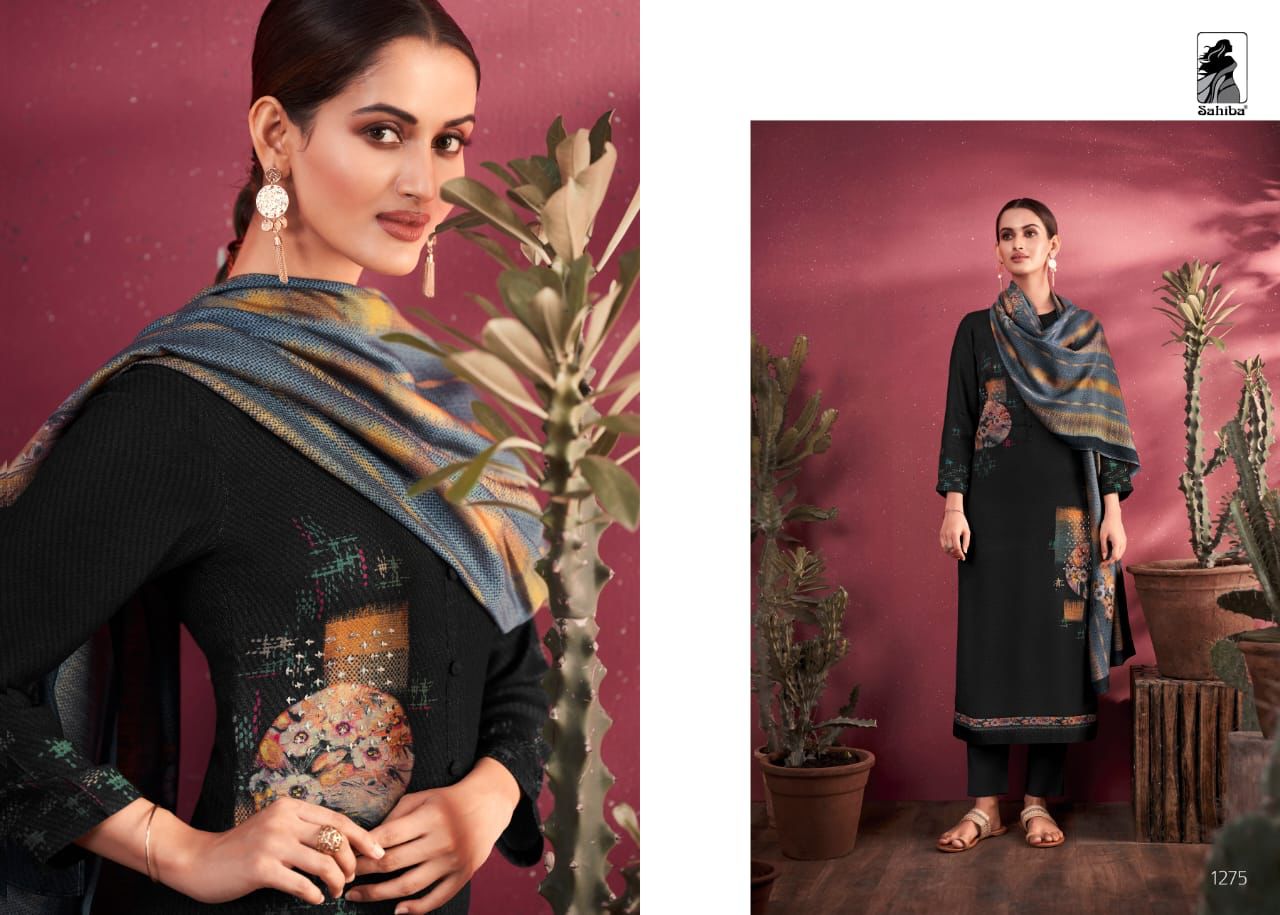 Sahiba Medley Pashmina Staple Twill Digital Print With Handwork Salwar Suit