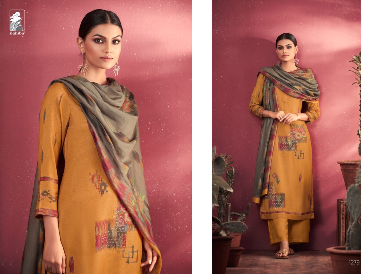 Sahiba Medley Pashmina Staple Twill Digital Print With Handwork Salwar Suit