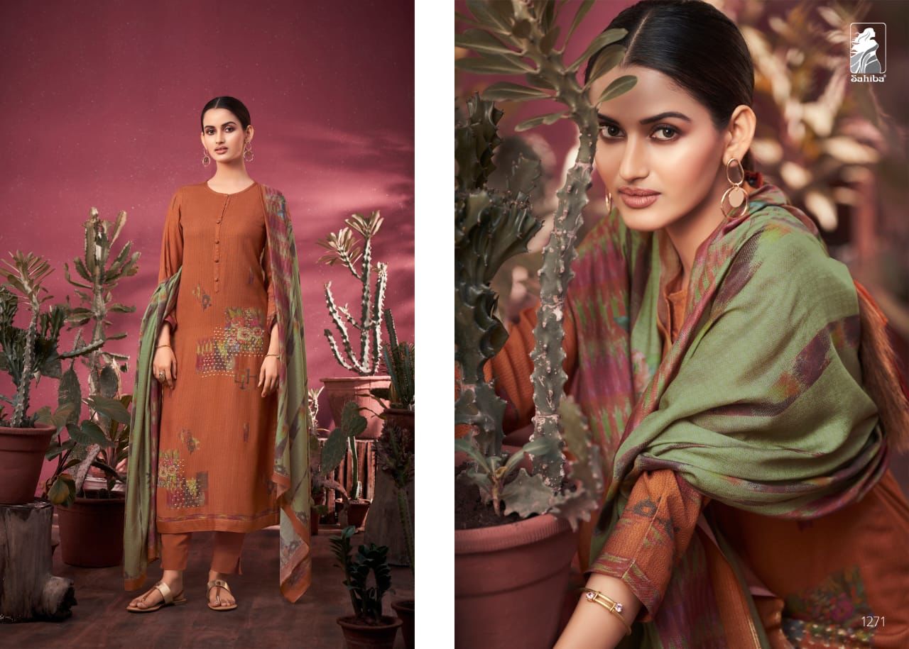 Sahiba Medley Pashmina Staple Twill Digital Print With Handwork Salwar Suit