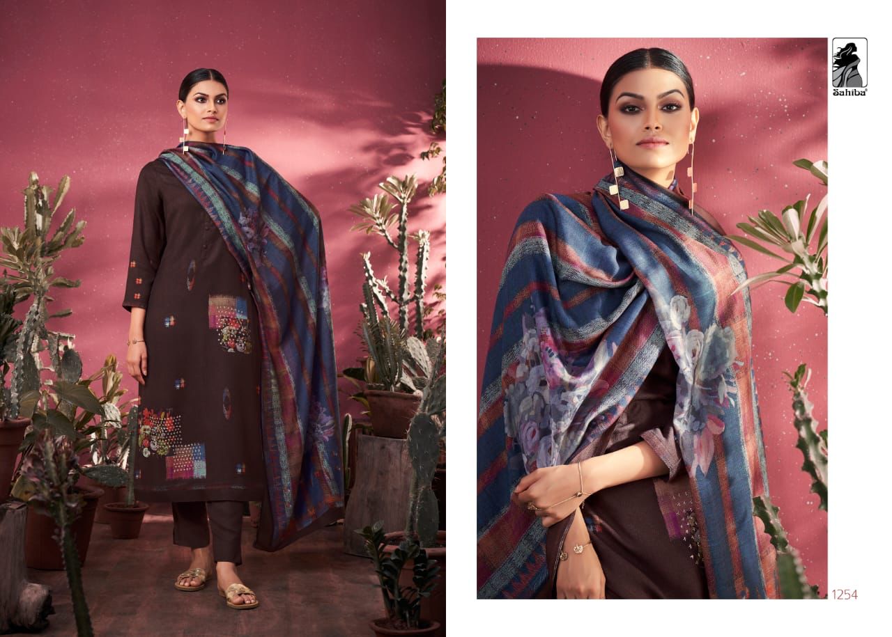 Sahiba Medley Pashmina Staple Twill Digital Print With Handwork Salwar Suit