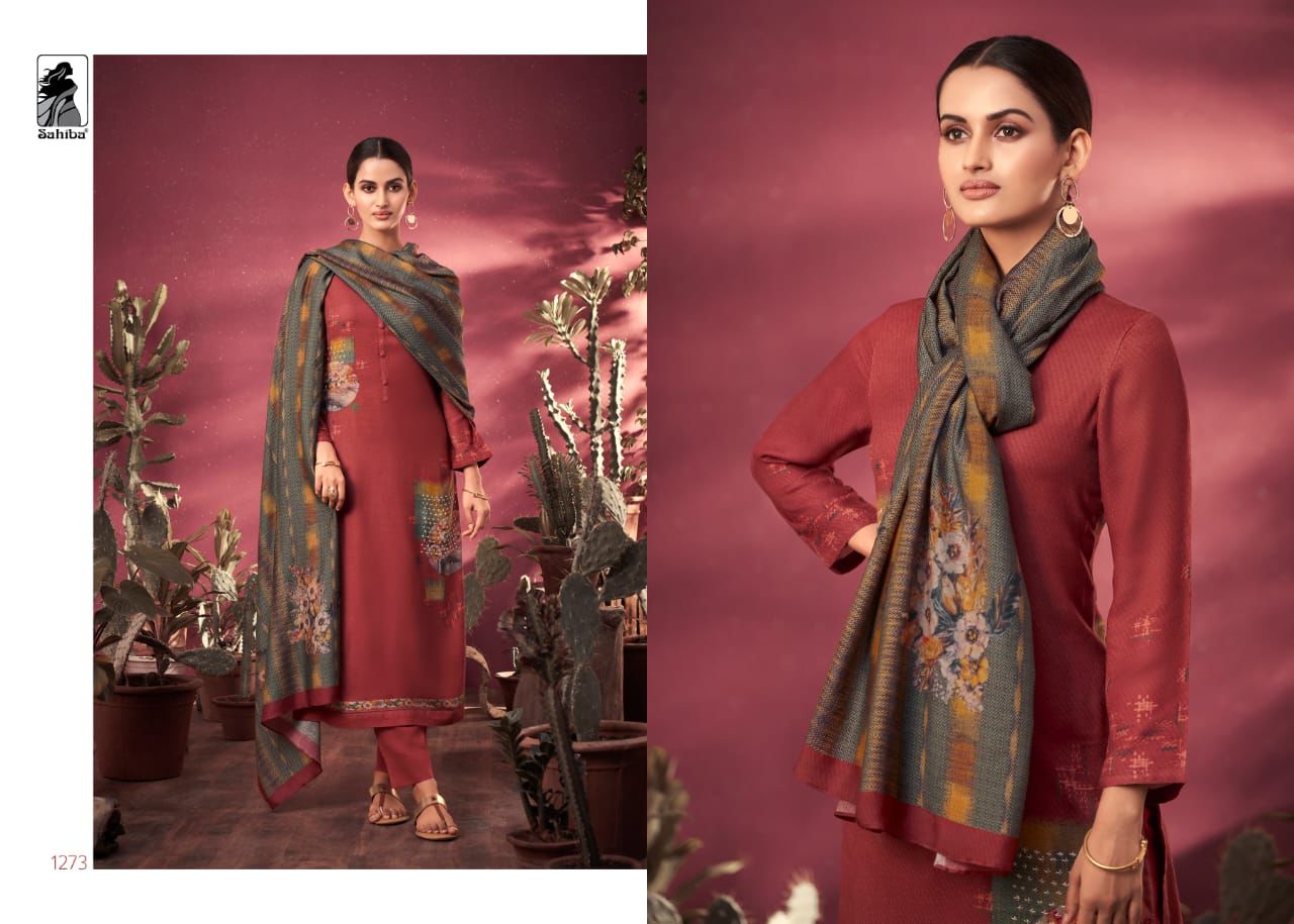 Sahiba Medley Pashmina Staple Twill Digital Print With Handwork Salwar Suit