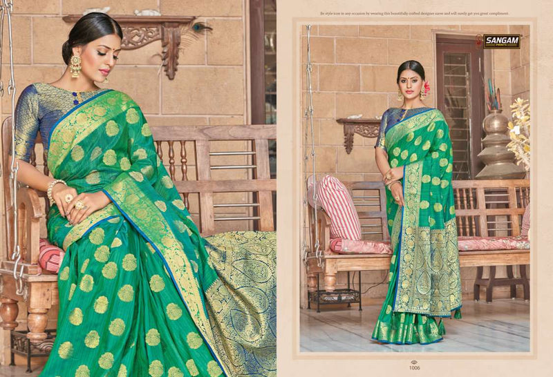 Sangam Prints Veerangana Silk With Zari Weaving Work Exclusive Look Saree