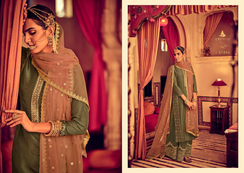 Sanskruti Silk Mills Launch By Zarbab Upada Silk With Fancy Embroidery Work Designer Salwar Kameez