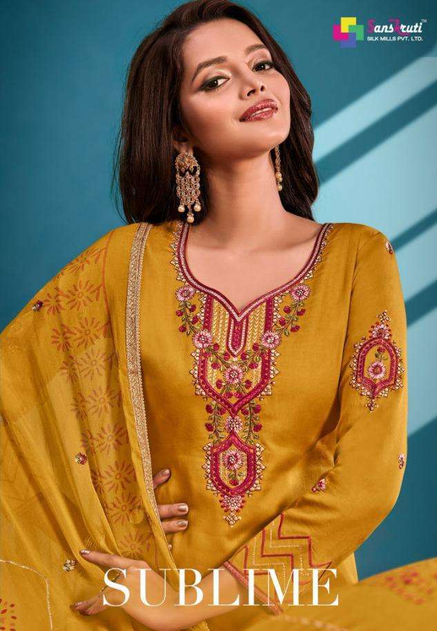 Sanskruti Sublime Jam Silk With Heavy Embroidery And Slave Work Salwar Suit