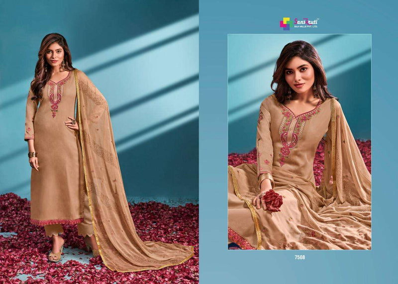 Sanskruti Sublime Jam Silk With Heavy Embroidery And Slave Work Salwar Suit