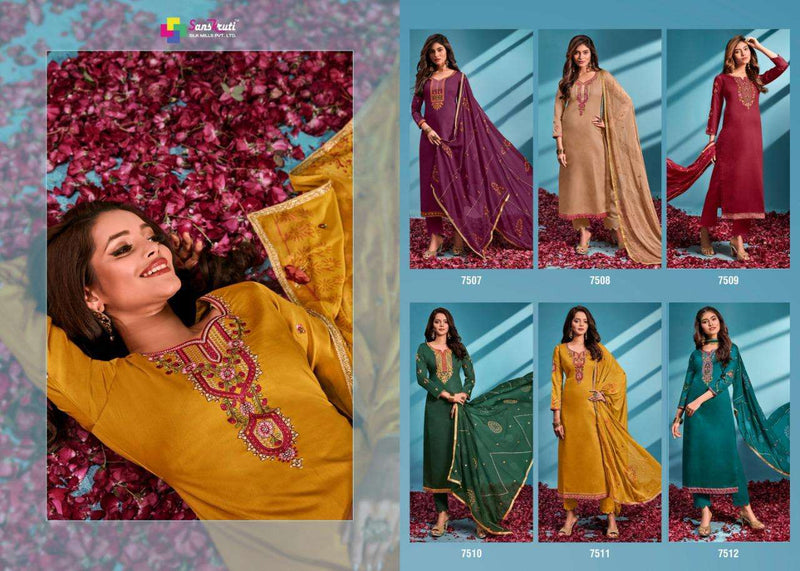 Sanskruti Sublime Jam Silk With Heavy Embroidery And Slave Work Salwar Suit