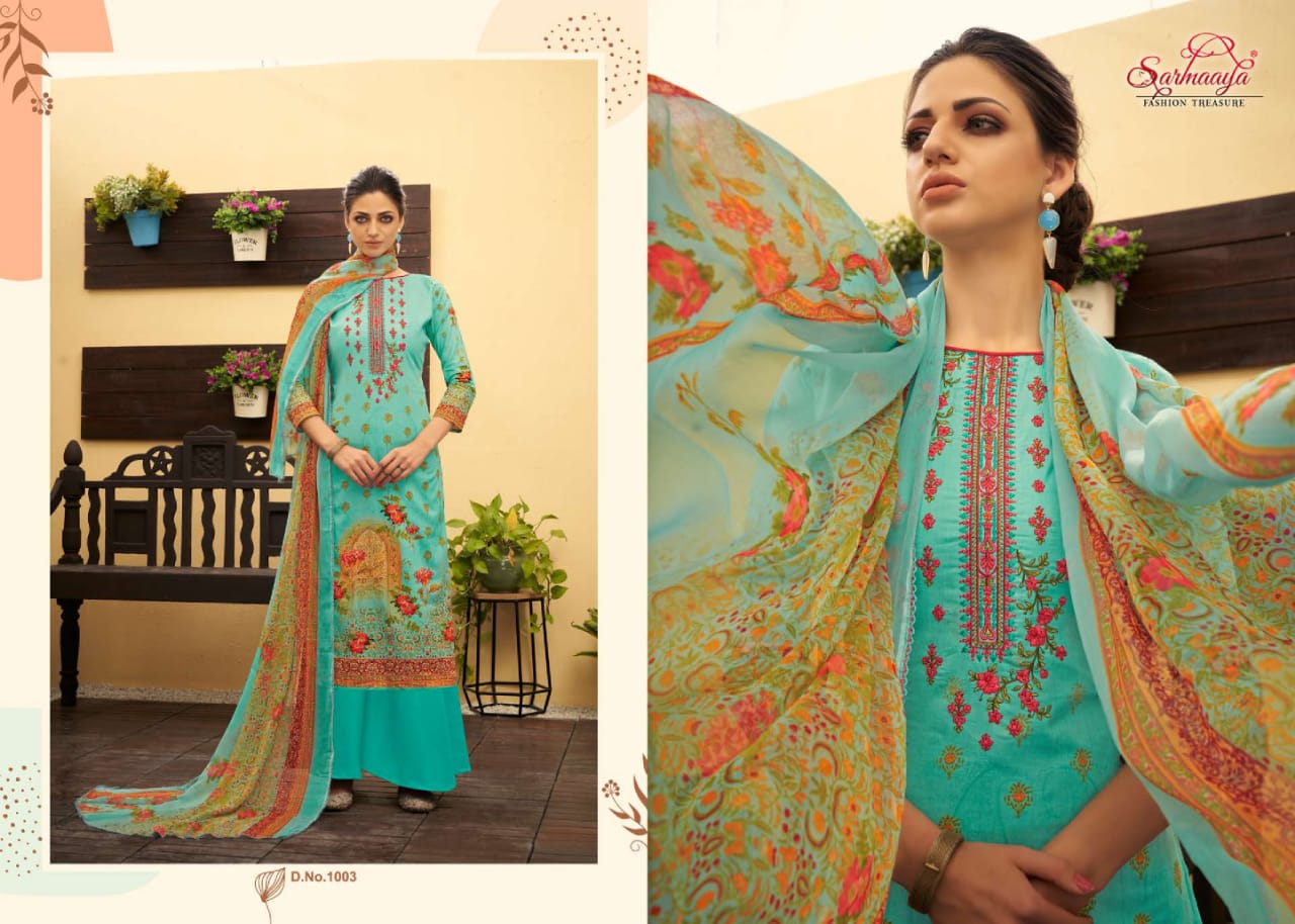 Sarmaaya Tex Gulnar Fab Pure Lawn Fancy Salwar Suits