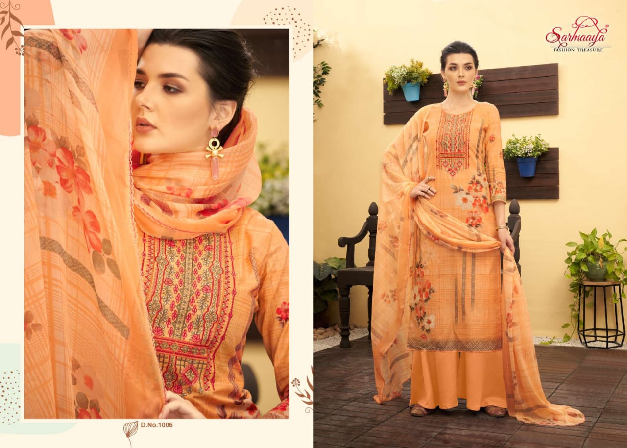 Sarmaaya Tex Gulnar Fab Pure Lawn Fancy Salwar Suits