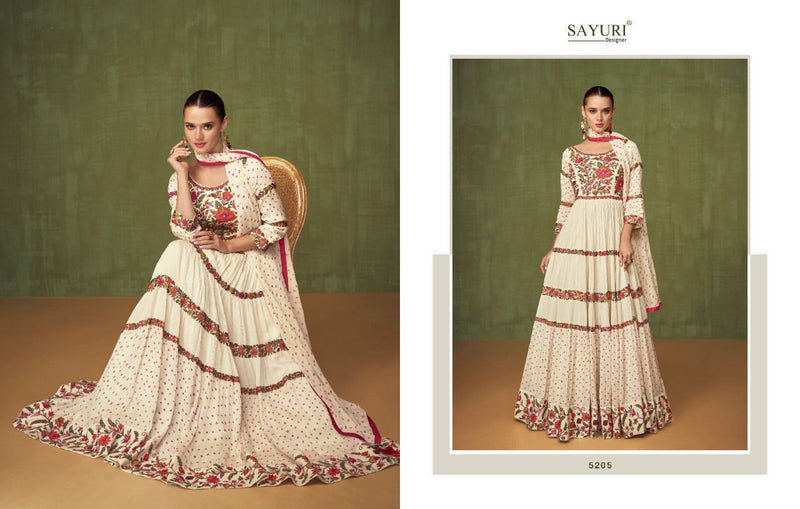 Sayuri Designer Violet Real Georgette Embroidered Gown Collection