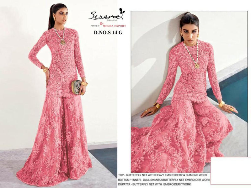 Serene Dno S 14 Butterfly Net Heavy Embroidery Work Salwar Kameez