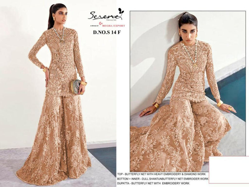 Serene Dno S 14 Butterfly Net Heavy Embroidery Work Salwar Kameez