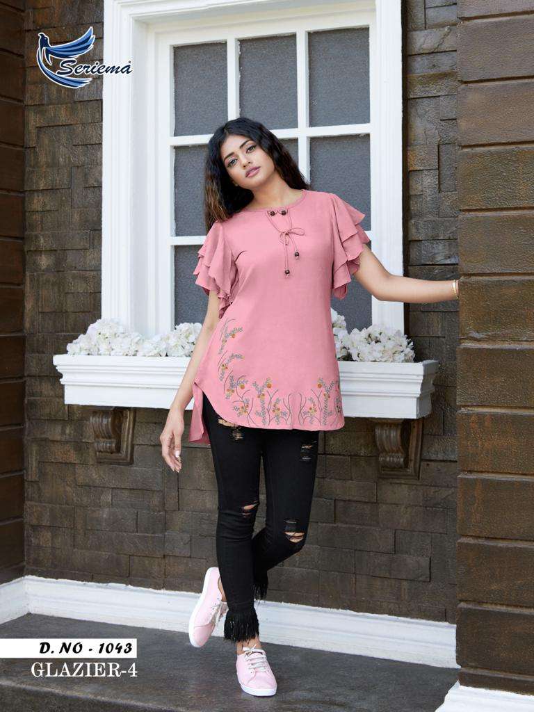 Seriema Glazier Vol 4 Heavy Rayon With Stylish Embroidery Work Kurti