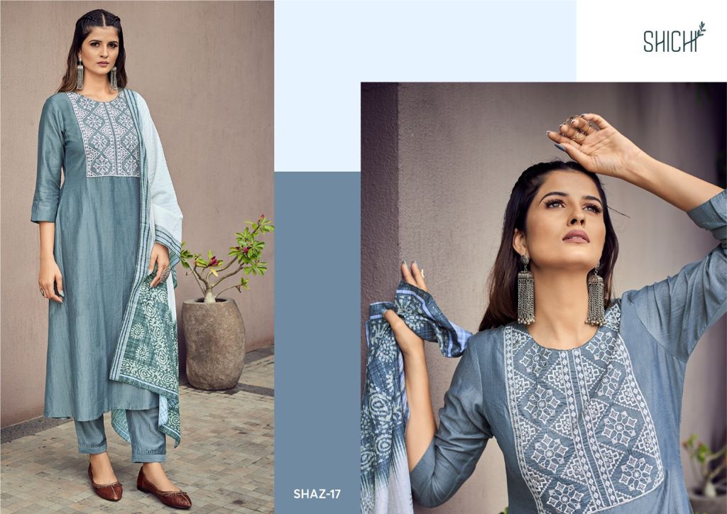 Shichi Aza Collection Chinon Pattern Work Fancy Designer Kurti