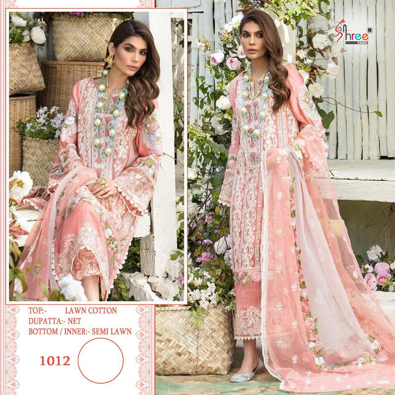 Shree Fab Crimson Premium Lawn Collection Pure Cotton With Embroidery Work Party Wear Designer Salwar Kameez