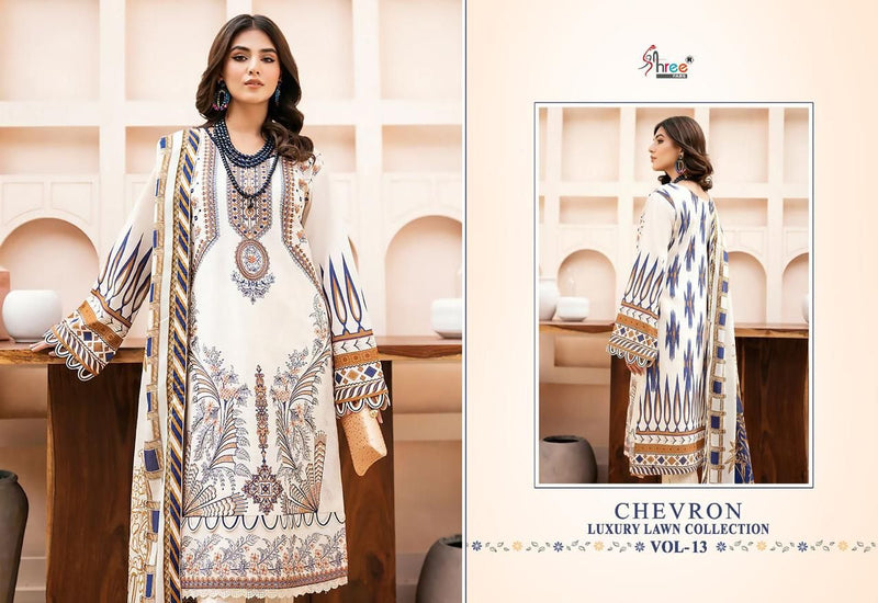 Shree Fabs Chevron Vol 13 Pure Lawn Cotton Self Embroidered Pakistani Suit