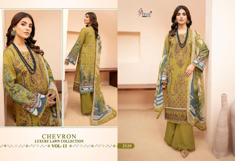 Shree Fabs Chevron Vol 13 Pure Lawn Cotton Self Embroidered Pakistani Suit