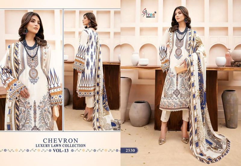 Shree Fabs Chevron Vol 13 Pure Lawn Cotton Self Embroidered Pakistani Suit