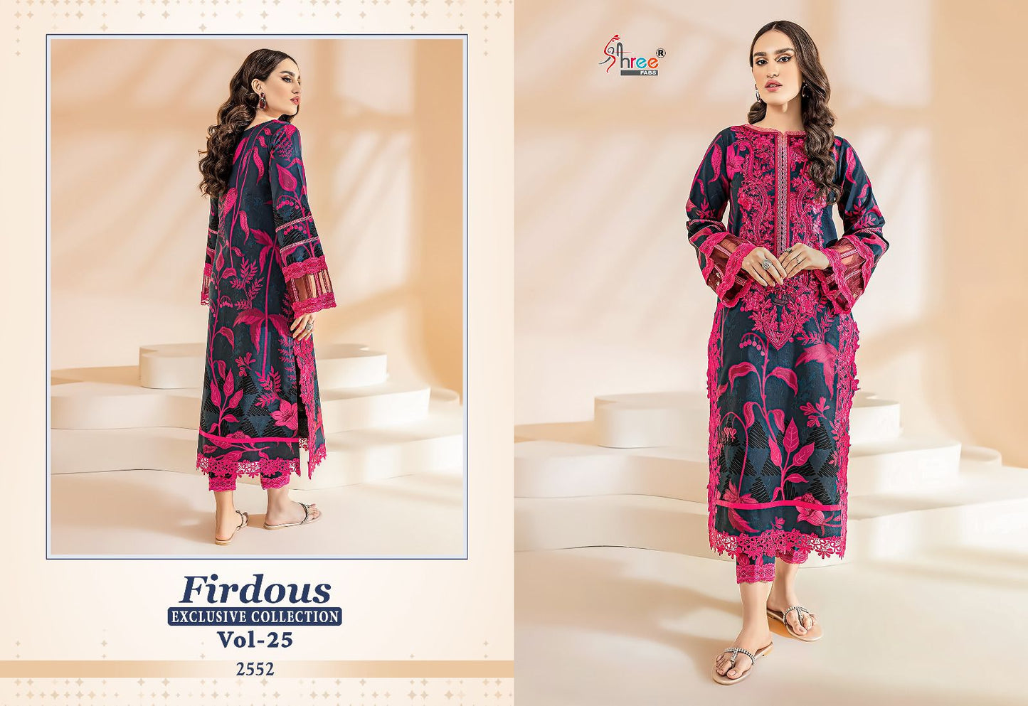 Shree Fabs Firdous Exclusive Collection Vol 25 Pure Cotton Print With Exclusive Embroidery Work Salwar Kameez