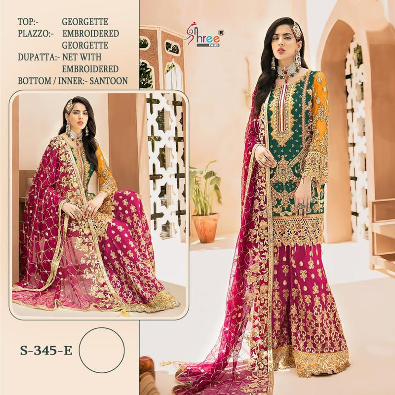 Shree Fabs S 345 Colours Georgette Heavy Embroidered Work Pakistani Suit